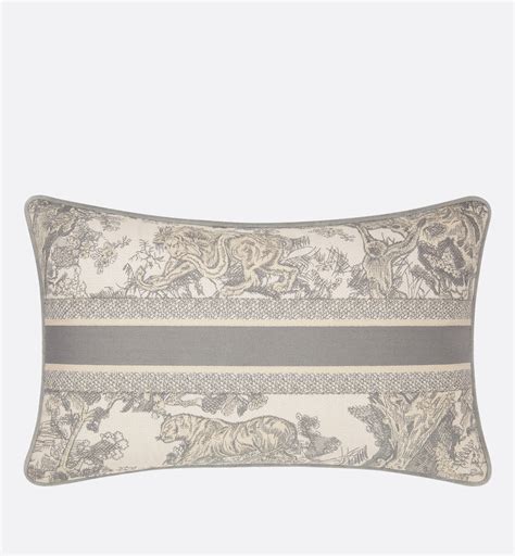 Rectangular Pillow Toile de Jouy, Gray 